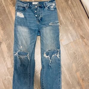 Distressed mom jeans (pac sun)